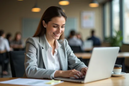 Professionnelle automatisant ses prises de contact par email tout en conservant une approche personnalisée grâce à des notes manuscrites
