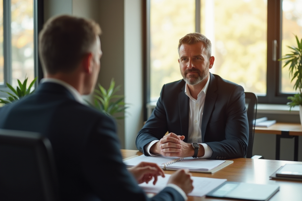 Avocat professionnel dans un bureau moderne avec un client