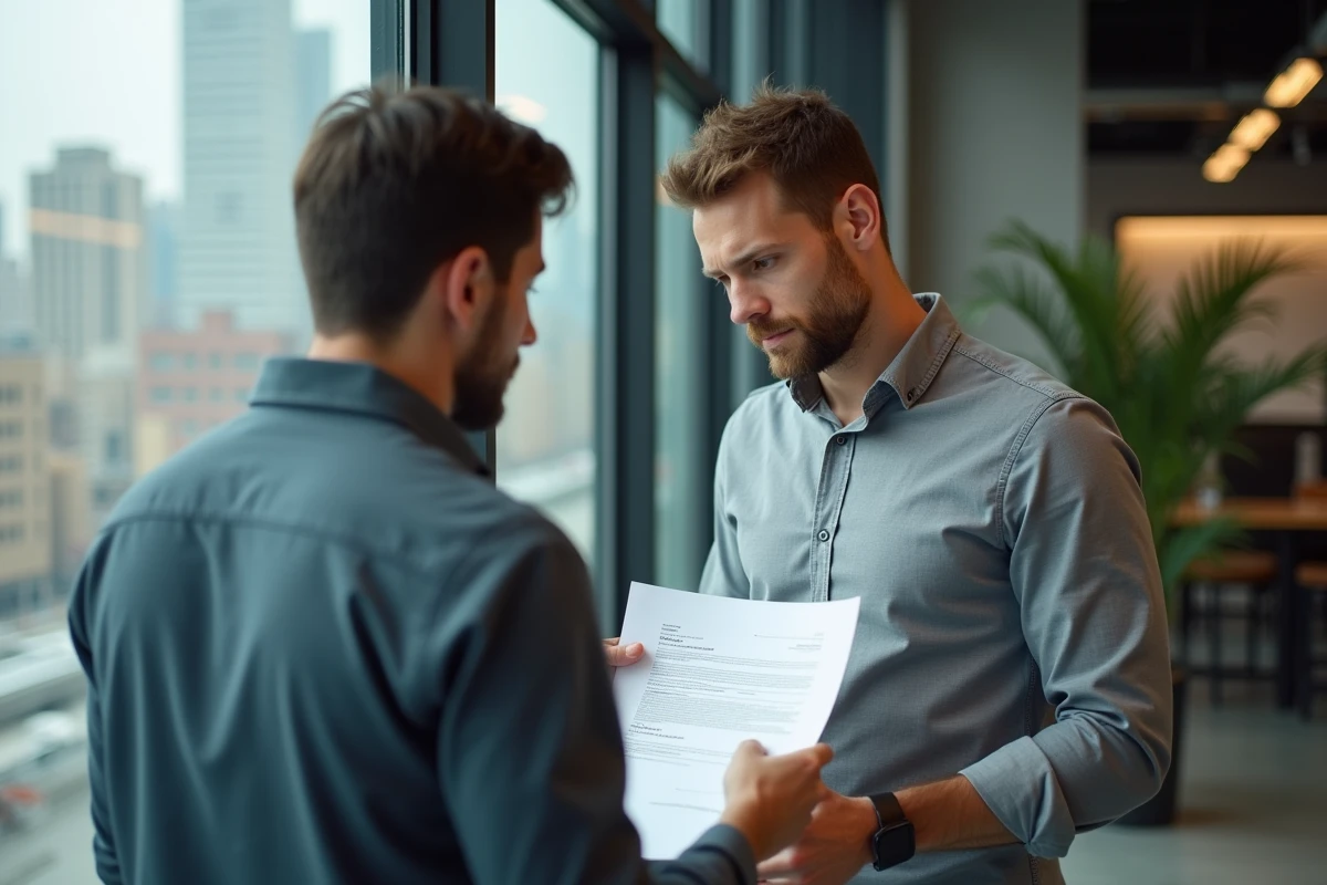 Discussion entre un employeur et un employé autour d un contrat