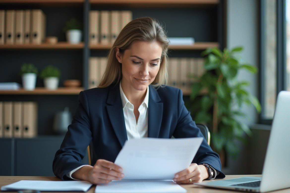 Femme professionnelle en réunion dans un bureau moderne