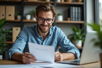 Homme d'affaires au bureau à domicile en train de travailler
