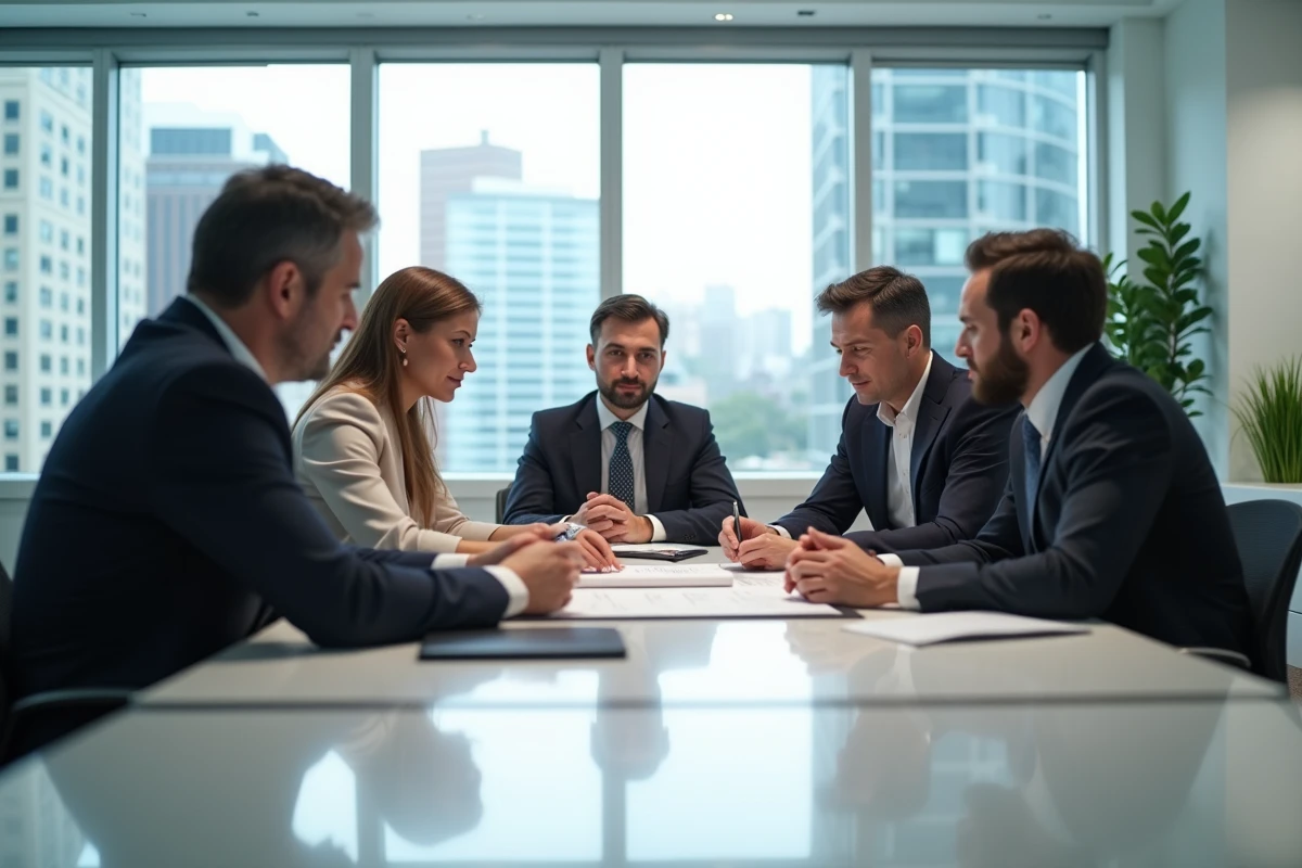 Groupe de professionnels lors d